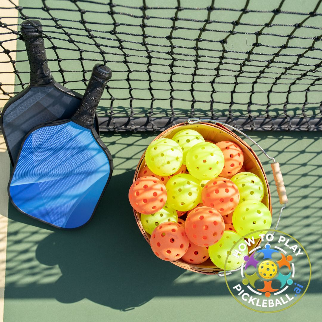 pickleball-paddle-ball-basket-green-court