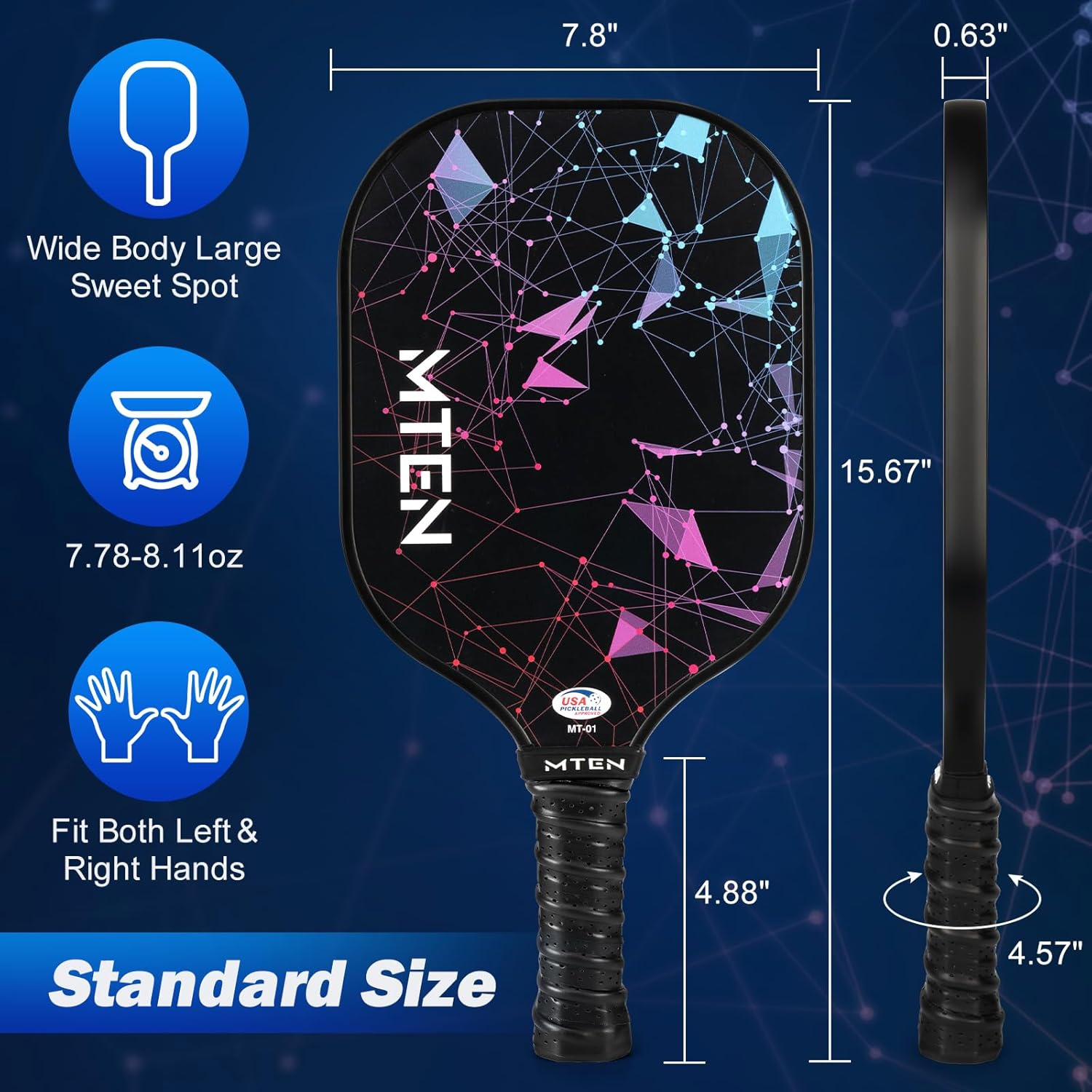 MTEN Pickleball Paddles Set of 2 — view 5