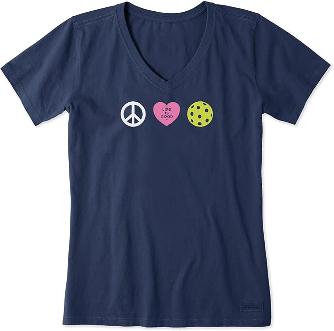 Life is Good Peace Love Pickleball Tee