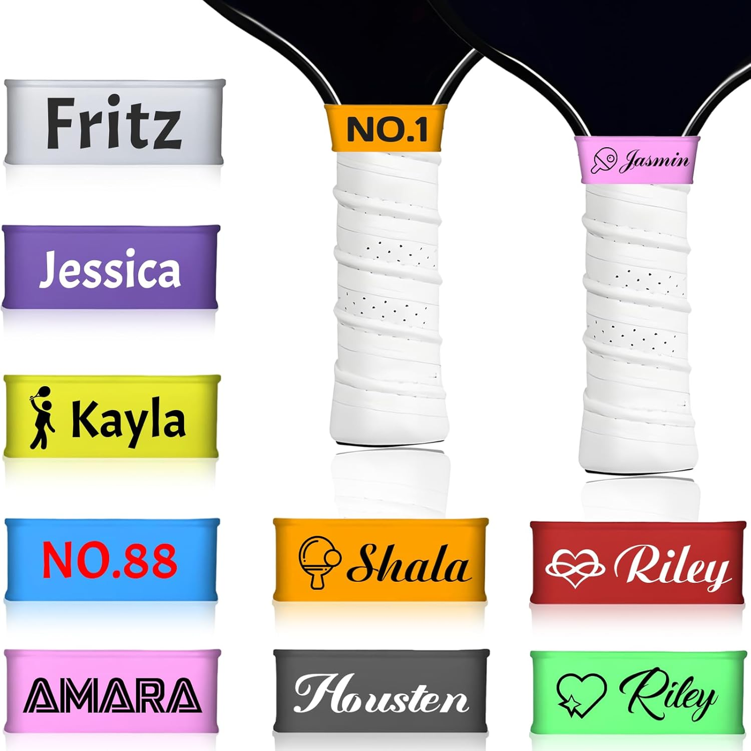 Lamdiy Personalized Pickleball Paddle Name Bands