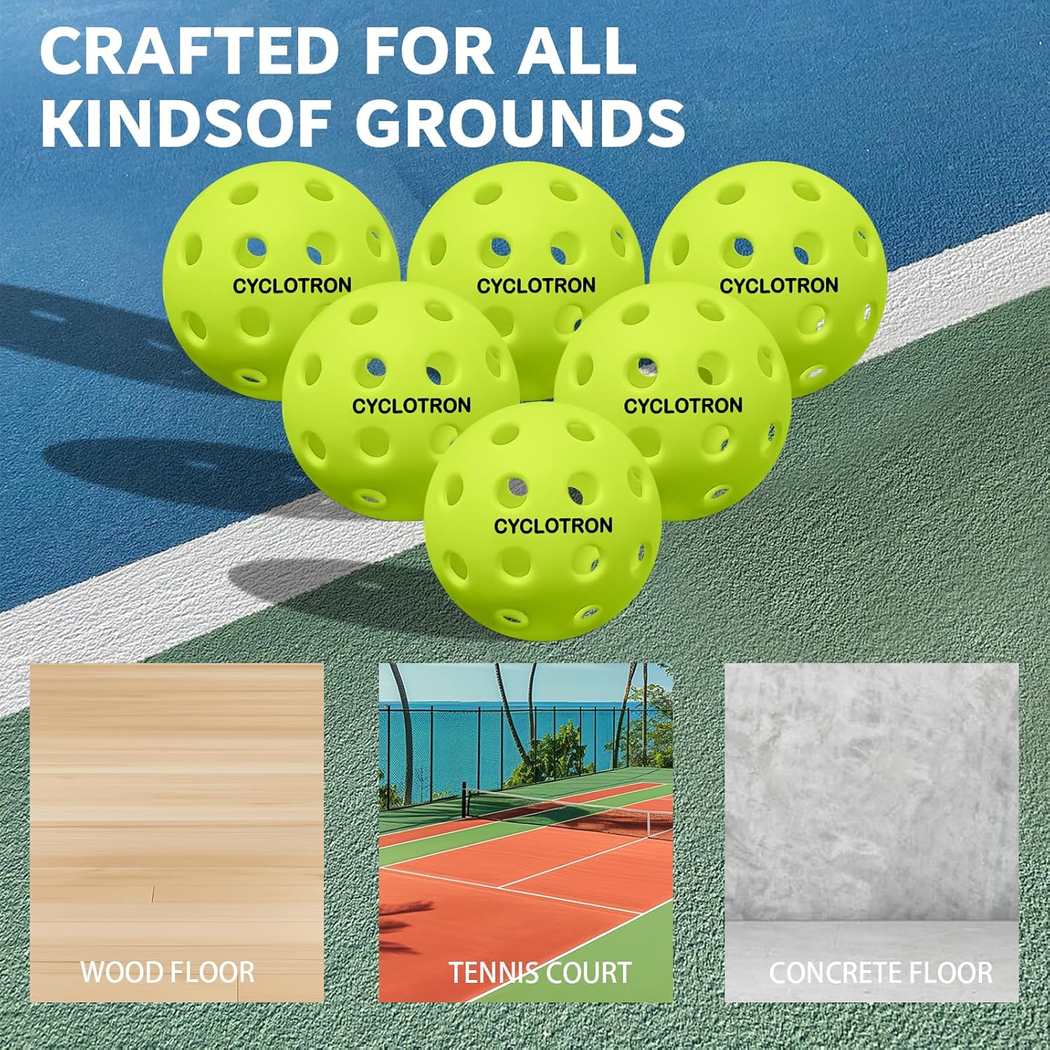 Cyclotron Premium Pickleball Balls 6-Pack — view 4