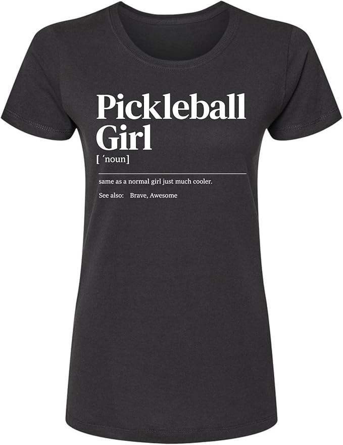 Pickleball Girl Printed T-Shirt Funny Player Gift Cotton Crewneck Tee